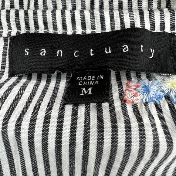 Sanctuary Womens Size M Striped Top Boho Tiered Bell Sleeves 100% Cotton - Picture 14 of 15